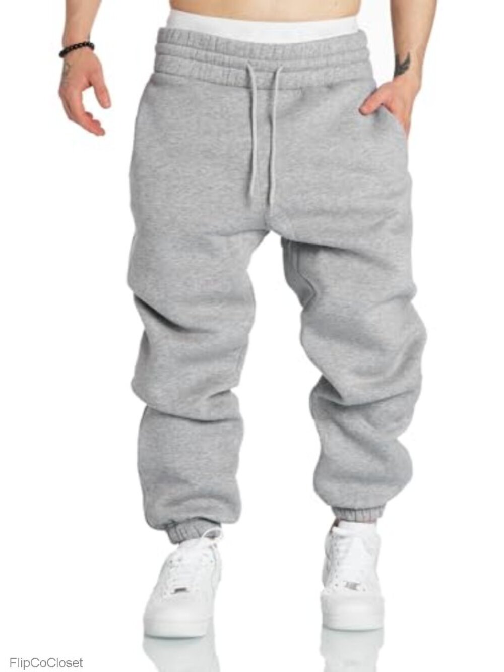 Men's Cotton Blend Tapered Jogger Sweatpants Athletic Workout Pants with Pockets
